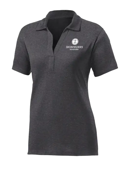 Womens Dark Grey Heather Contender Polo w/Ironworks at Keystone Logo