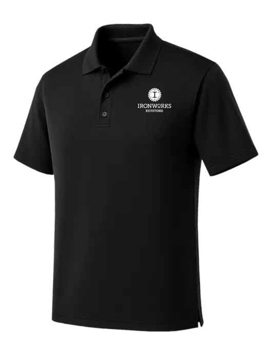 Black Dry Zone UV Micro Mesh Polo w/Ironworks at Keystone Logo