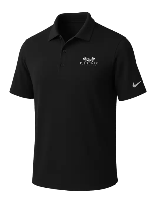 NIKE Black Dri-Fit Micro Pique Polo w/Phoenix Building Logo