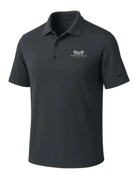 NIKE Dark Grey Dri-Fit Micro Pique Polo w/Phoenix Building Logo