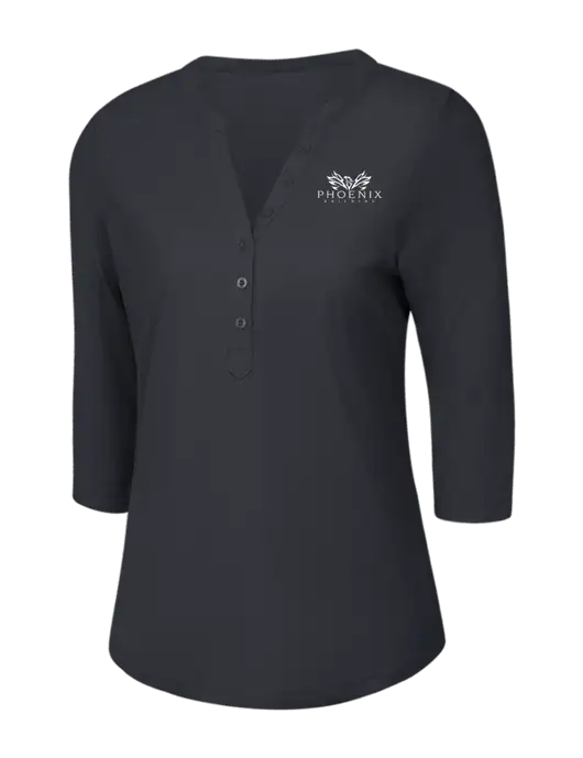 OGIO Charcoal Grey Jewel Henley w/Phoenix Building Logo