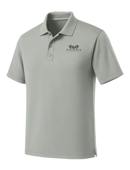 Light Grey Dry Zone UV Micro Mesh Polo w/Phoenix Building Logo