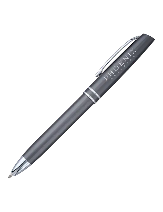 Gunmetal Anguilla Black Ink Pen w/Phoenix Building Logo