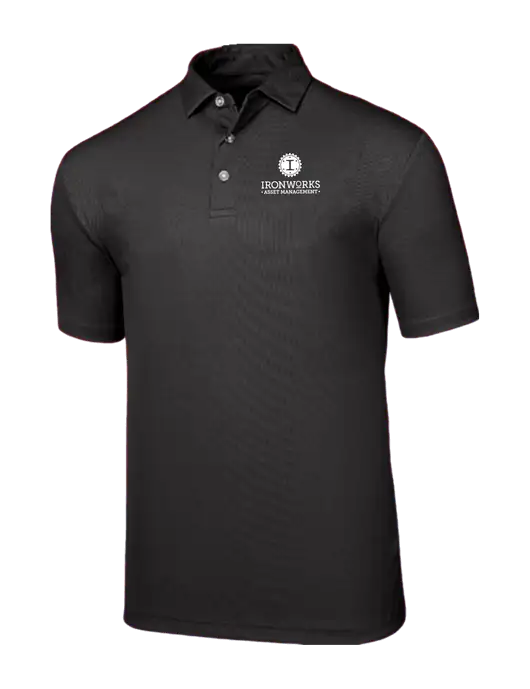 Callaway Birdseye Black Polo w/Ironworks Asset Mgmt Logo