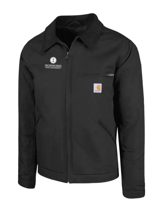 Carhartt Black Duck Detroit Jacket w/Ironworks Asset Mgmt Logo