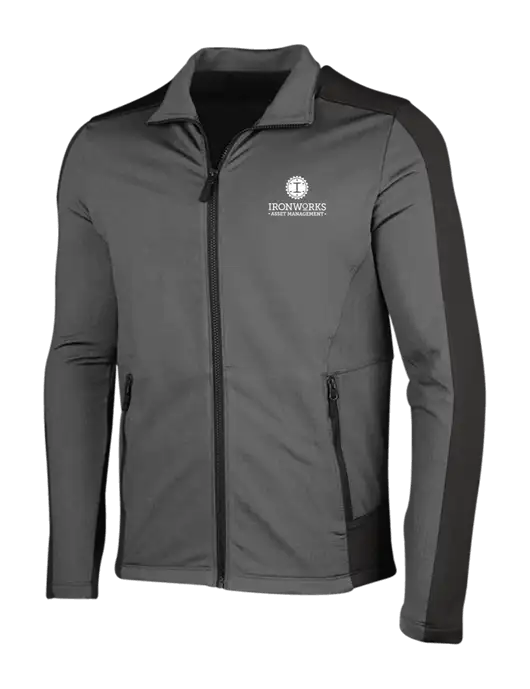 Medium Grey Heather Grid Fleece Jacket w/Ironworks Asset Mgmt Logo