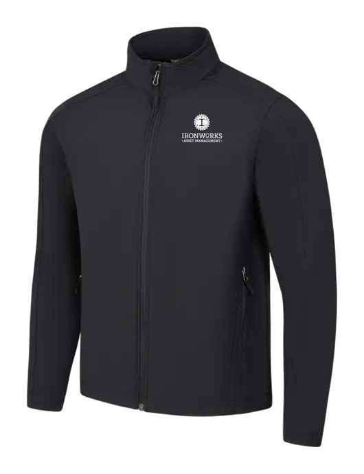 Black Core Soft Shell Jacket w/Ironworks Asset Mgmt Logo