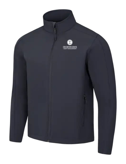 Charcoal Grey Core Soft Shell Jacket w/Ironworks Asset Mgmt Logo