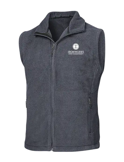 Dark Grey Fleece Vest w/Ironworks Asset Mgmt Logo
