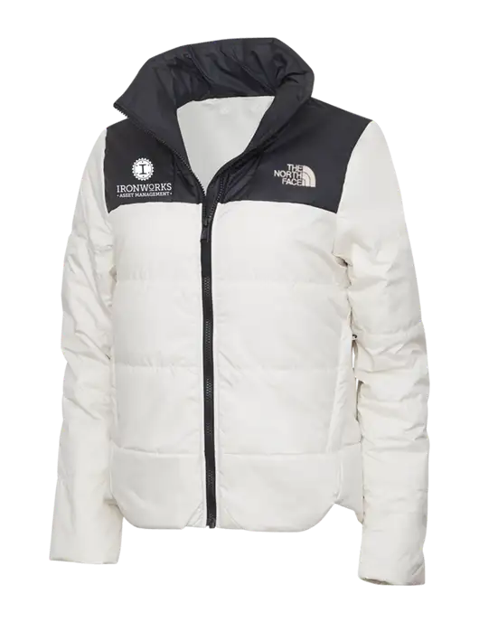 North Face Womens Vintage White Everyday Insulated Jacket w/Ironworks Asset Mgmt Logo