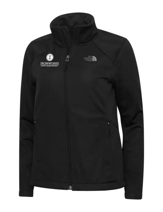 North Face Womens Black Ridgewall Soft Shell Jacket w/Ironworks Asset Mgmt Logo