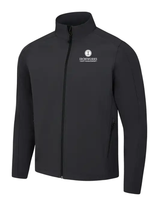 Black Charcoal Heather Core Soft Shell Jacket w/Ironworks Asset Mgmt Logo