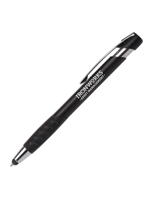 Alize Black Stylus Black Ink Pen w/Ironworks Asset Mgmt Logo