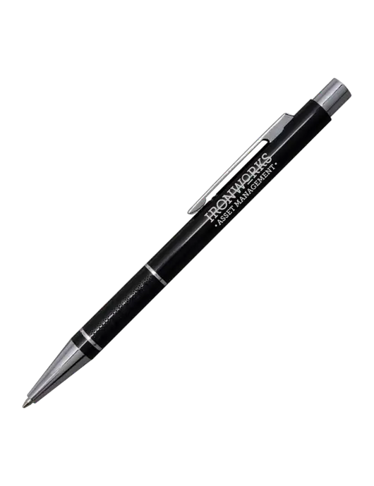 St George Black Pen - Blue Ink w/Ironworks Asset Mgmt Logo