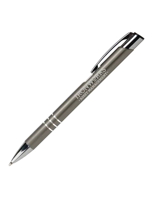 Laurent Gunmetal Pen - Black Ink w/Ironworks Asset Mgmt Logo