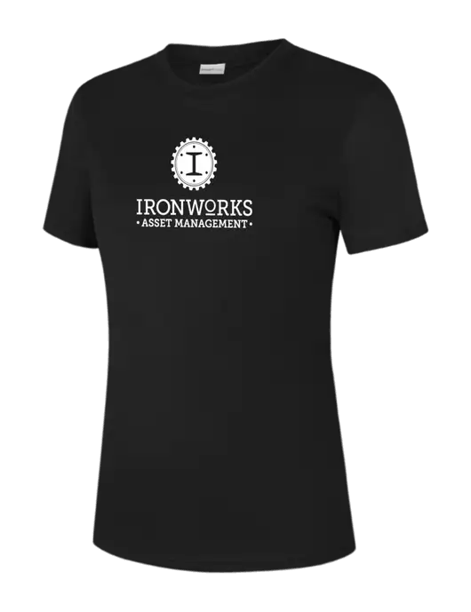  Womens Black PosiCharge Competitor Tee w/Ironworks Asset Mgmt Logo
