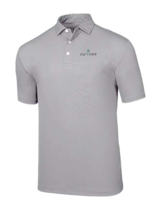 Callaway Birdseye Light Grey Polo w/The Owyhee Logo