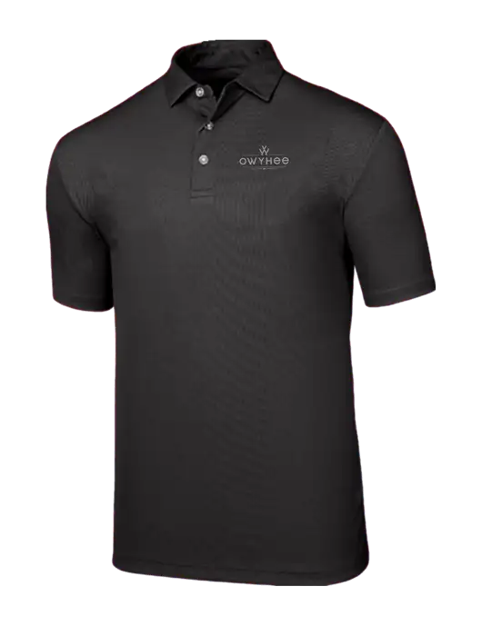 Callaway Birdseye Black Polo w/The Owyhee Logo