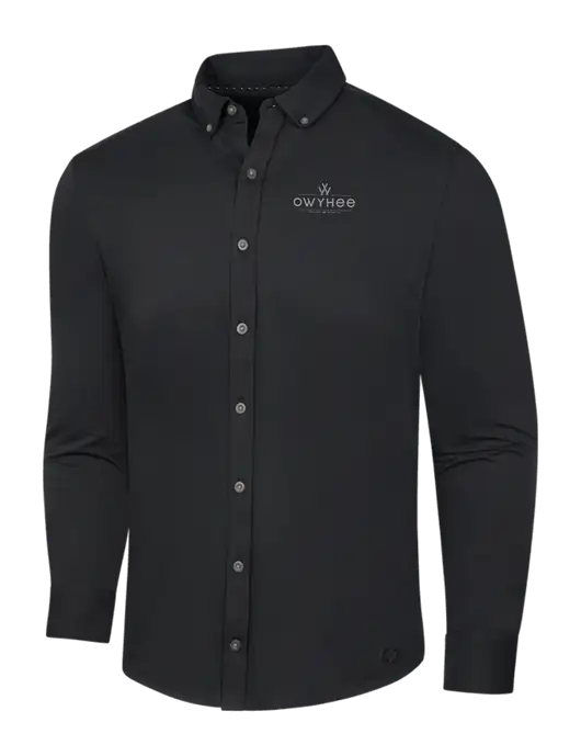 OGIO Blacktop Modern Code Stretch Button-Up Shirt w/The Owyhee Logo