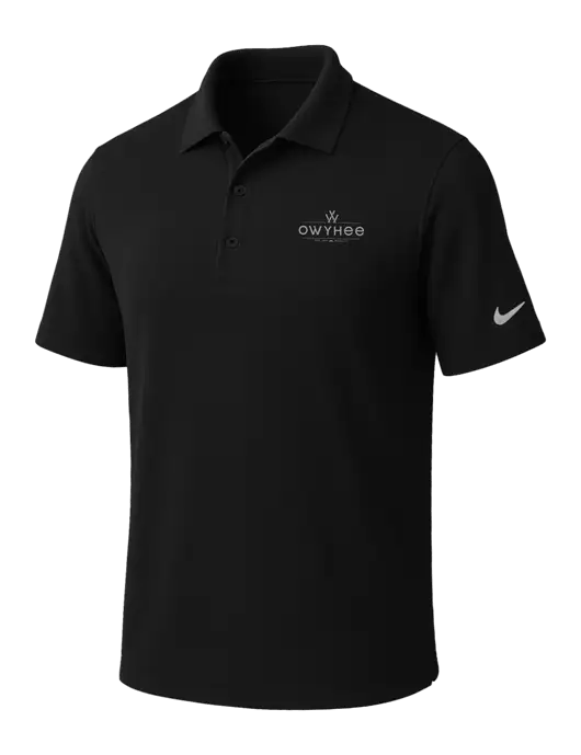 NIKE Black Dri-Fit Micro Pique Polo w/The Owyhee Logo