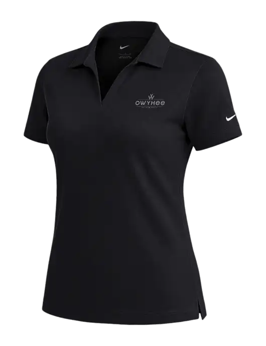 NIKE Black Womens Dri-Fit Micro Pique Polo w/The Owyhee Logo