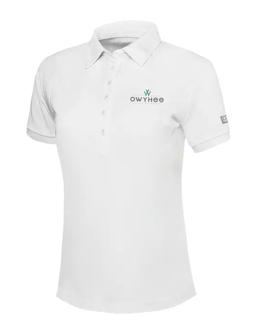 OGIO Womens Bright White Jewel Polo w/The Owyhee Logo