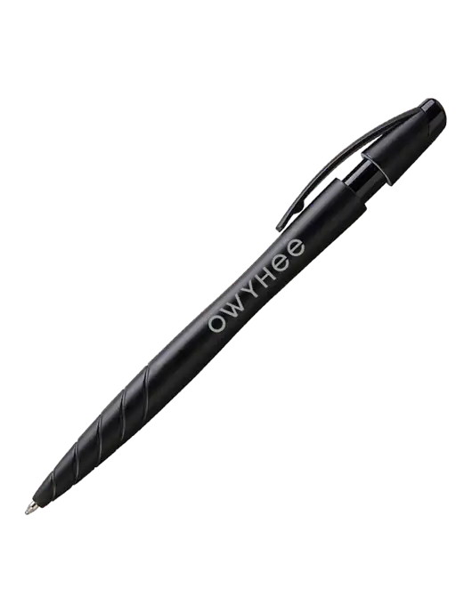 Awali Black Metallic Pen - Black Ink w/The Owyhee Logo