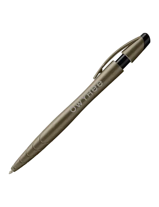 Awali Grey Metallic Pen - Black Ink w/The Owyhee Logo