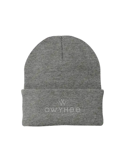 Medium Grey Heather Knit Cap w/The Owyhee Logo