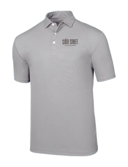 Callaway Birdseye Light Grey Polo w/State Street Studio Apts Logo