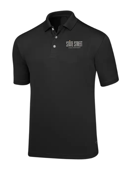 Callaway Core Black Performance Polo w/State Street Studio Apts Logo