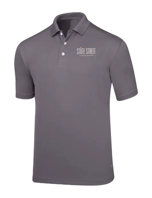 Callaway Core Medium Grey Performance Polo w/State Street Studio Apts Logo