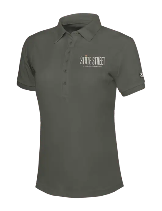 OGIO Womens Medium Grey Jewel Polo w/State Street Studio Apts Logo