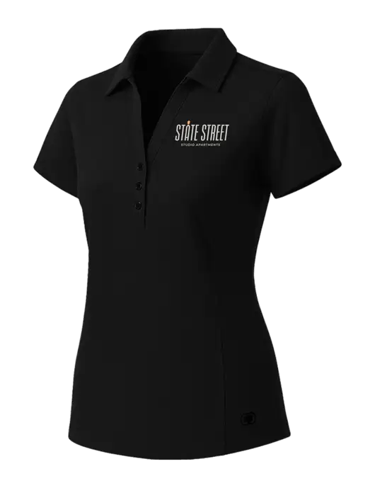 OGIO Womens Blacktop ONYX Polo w/State Street Studio Apts Logo
