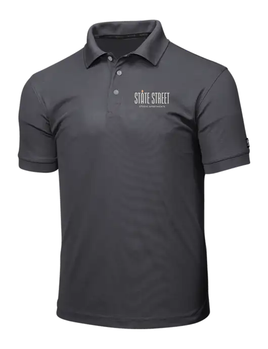 OGIO Charcoal Grey Caliber 2.0 Polo w/State Street Studio Apts Logo