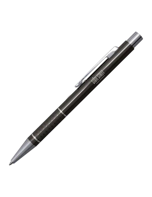 St George Gunmetal Pen - Blue Ink w/State Street Studio Apts Logo