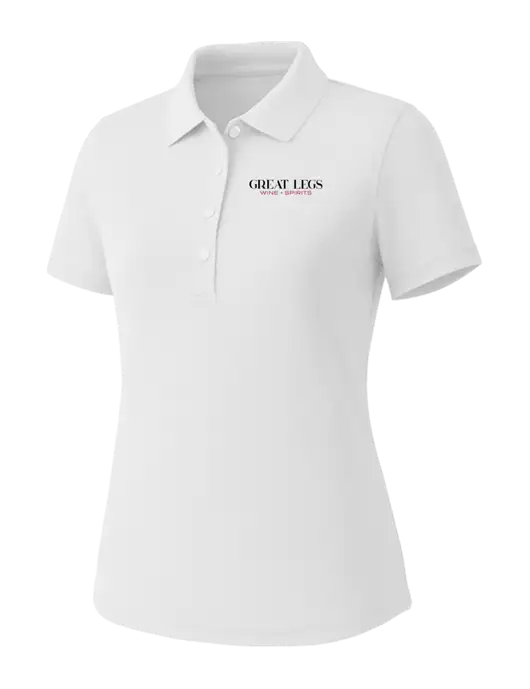 Callaway Womens Core Bright White Performance Polo w/Great Legs Wine + Spirits Logo