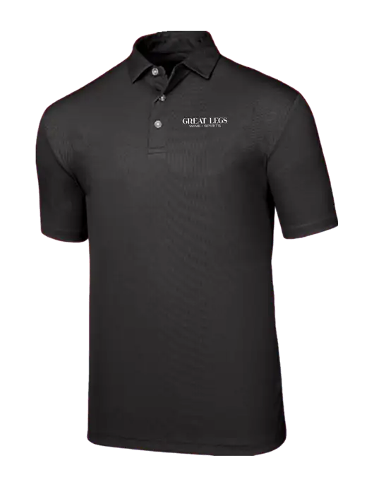 Callaway Birdseye Black Polo w/Great Legs Wine + Spirits Logo