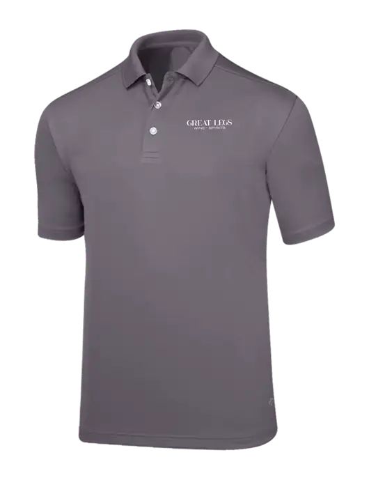 Callaway Core Medium Grey Performance Polo w/Great Legs Wine + Spirits Logo