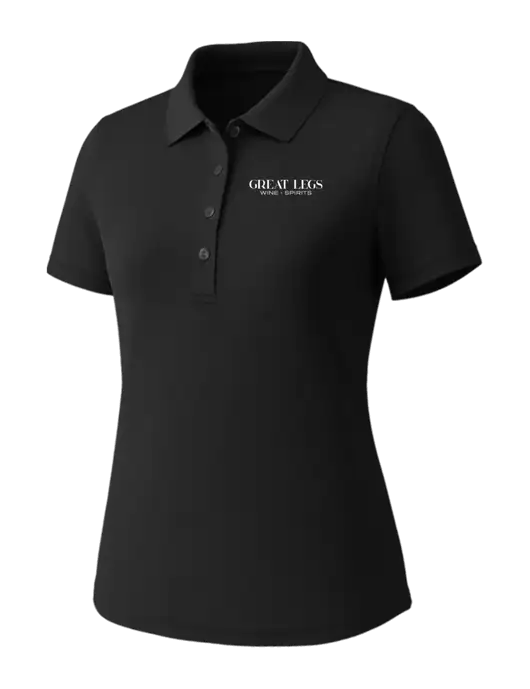 Callaway Womens Core Black Performance Polo w/Great Legs Wine + Spirits Logo
