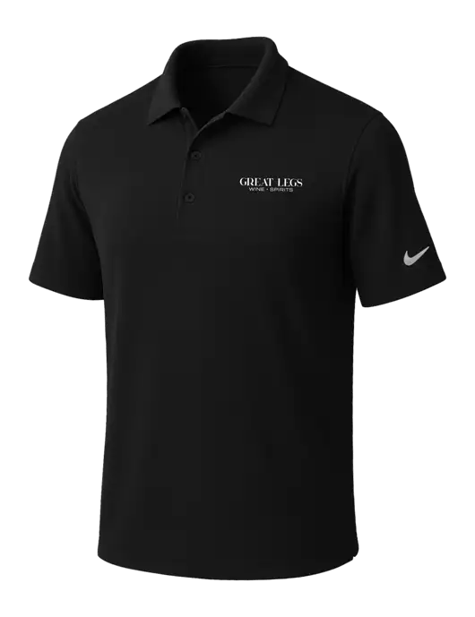 NIKE Black Dri-Fit Micro Pique Polo w/Great Legs Wine + Spirits Logo