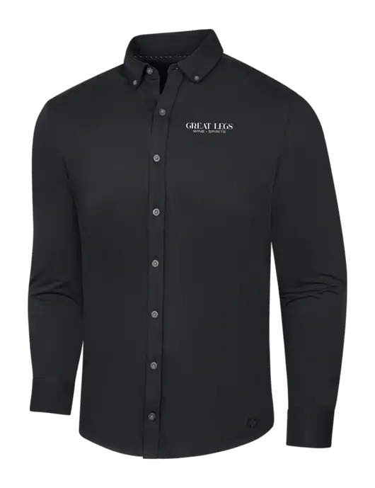 OGIO Blacktop Modern Code Stretch Button-Up Shirt w/Great Legs Wine + Spirits Logo