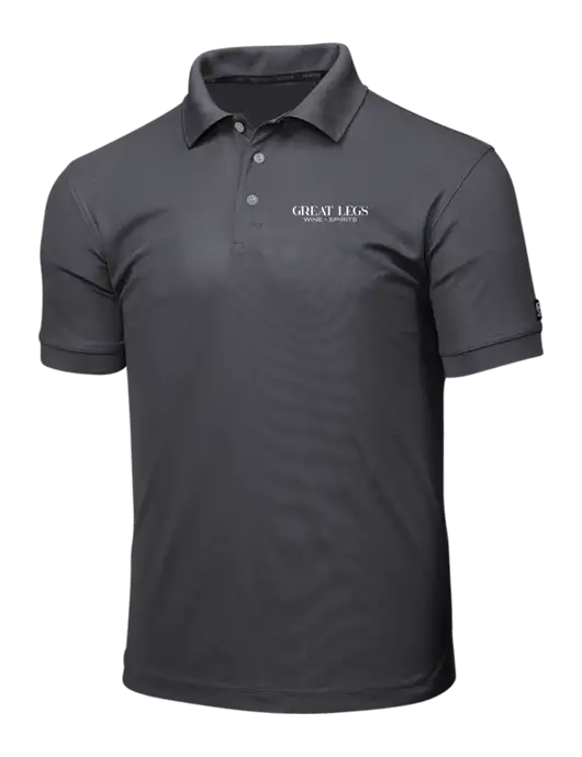 OGIO Charcoal Grey Caliber 2.0 Polo w/Great Legs Wine + Spirits Logo