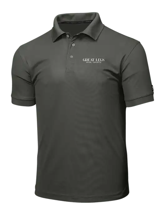 OGIO Medium Grey Caliber 2.0 Polo w/Great Legs Wine + Spirits Logo