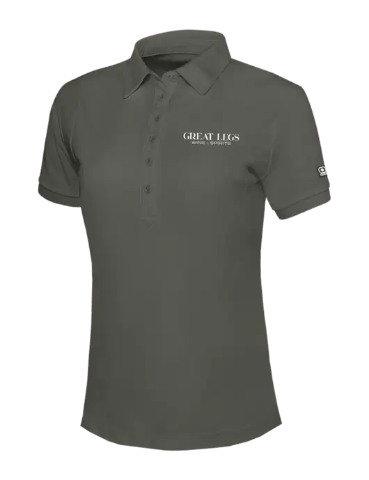 OGIO Womens Medium Grey Jewel Polo w/Great Legs Wine + Spirits Logo