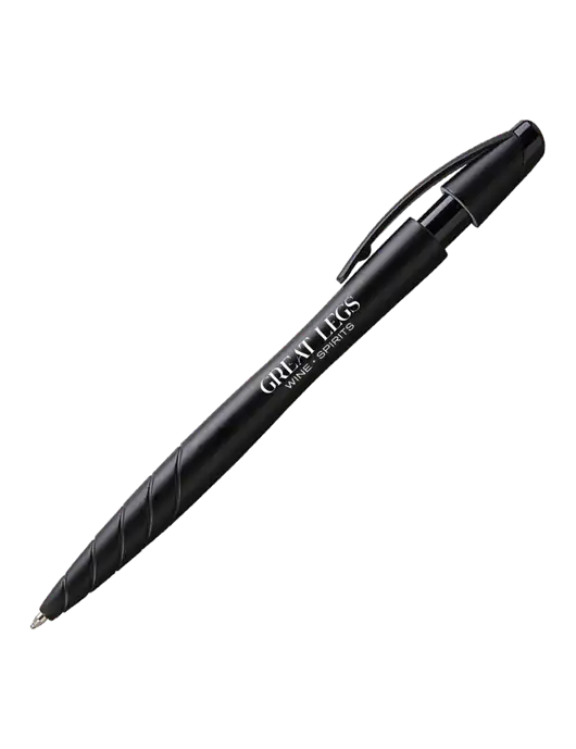 Awali Black Metallic Pen - Black Ink w/Great Legs Wine + Spirits Logo