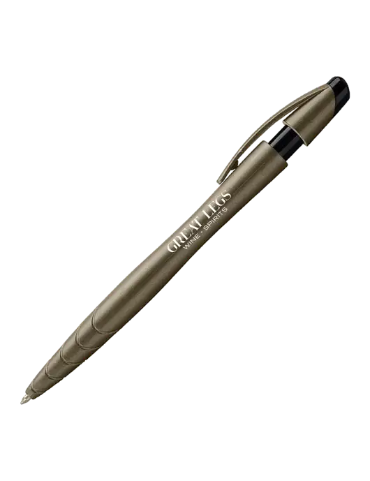 Awali Grey Metallic Pen - Black Ink w/Great Legs Wine + Spirits Logo