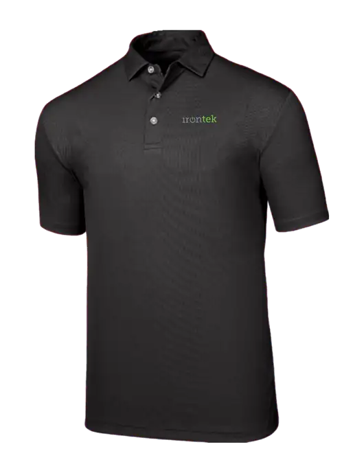 Callaway Birdseye Black Polo w/Irontek Logo