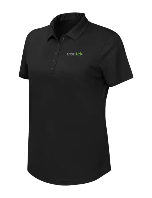 Callaway Womens Birdseye Black Polo w/Irontek Logo