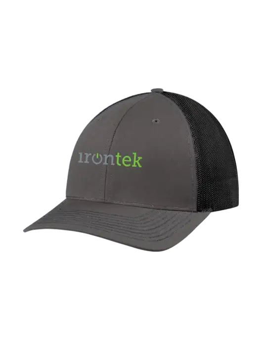 Richardson Adjustable Snapback Original 112 Trucker Cap Dark Grey w/Black Mesh w/Irontek Logo